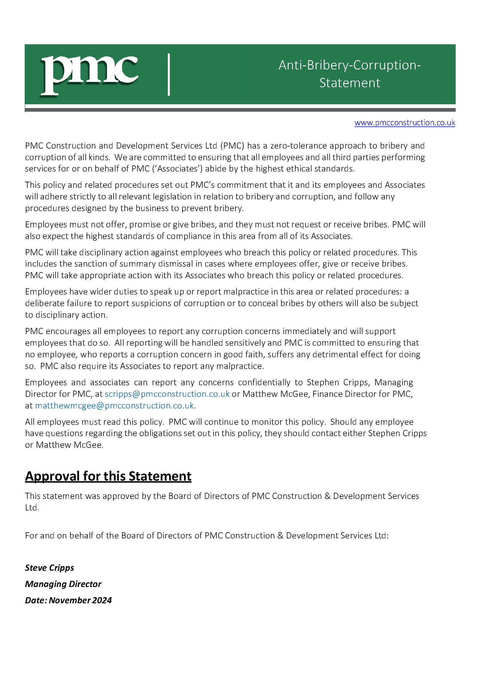 PMC- Construction-Anti-Bribery-Corruption-Statement 2024